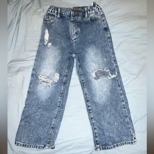 SHEIN Distressed Washed Blue Kids Jeans